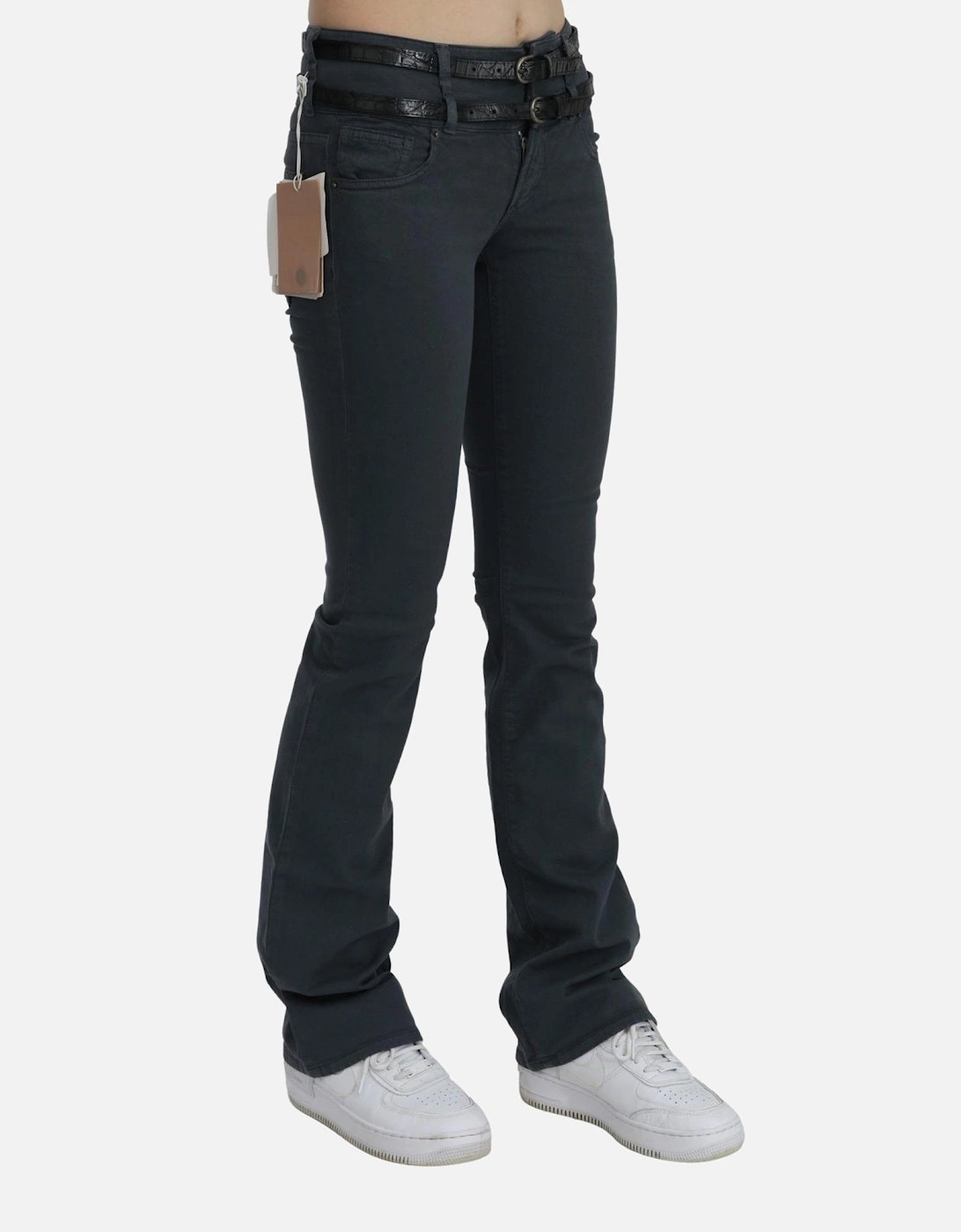 Bootcut Jeans Double Belt Women - Gray Jeans