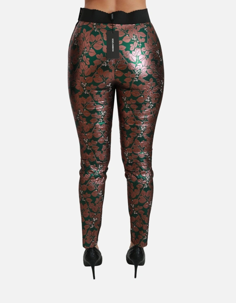 Dolce Gabbana Floral Brocade Trousers PAN70819 Women - Green Jeans