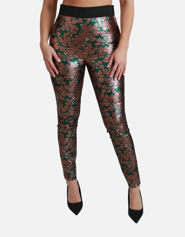 Dolce Gabbana Floral Brocade Trousers PAN70819 Women - Green Jeans