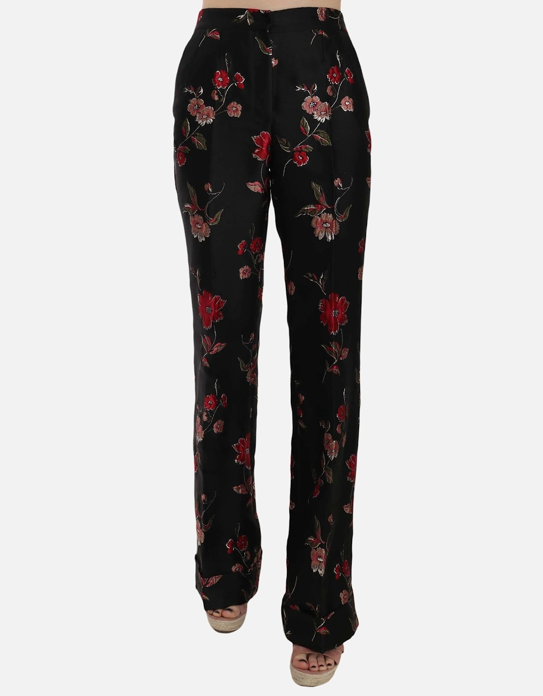 Dolce Gabbana Floral Brocade Trousers PAN70009 Women - Black Jeans, 8 of 7
