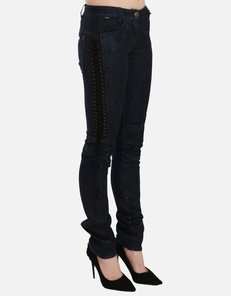 LaceUp Detail Skinny Jeans PAN70321 Women - Black Jeans