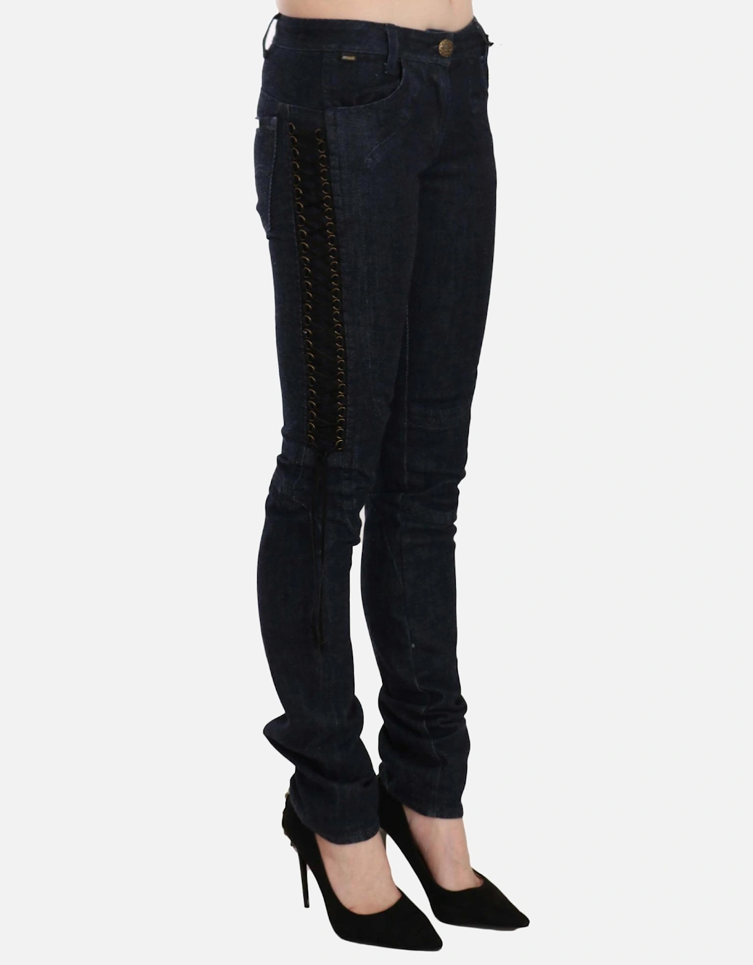 LaceUp Detail Skinny Jeans PAN70321 Women - Black Jeans