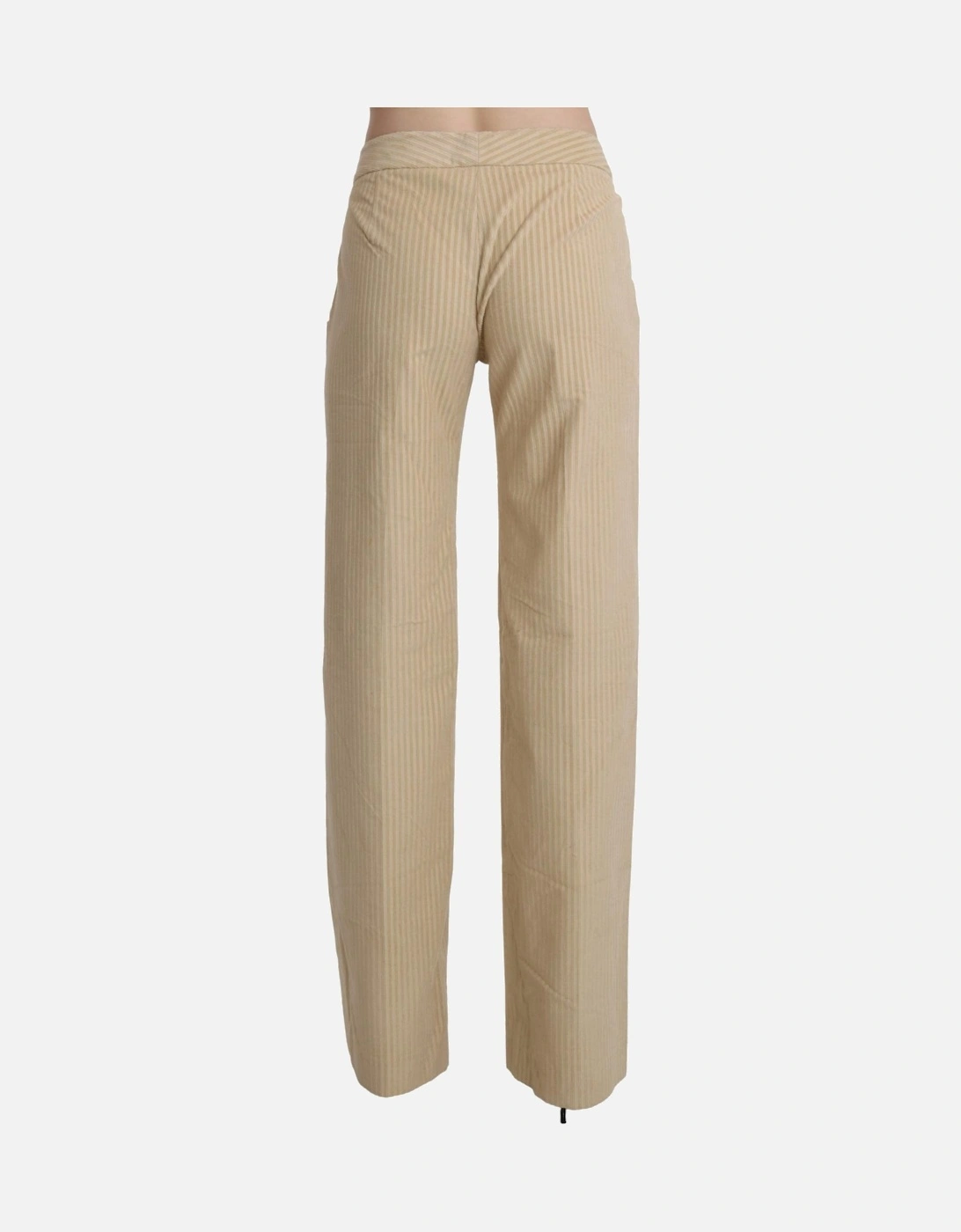 Beige pinstripe straightleg pants Women Jeans