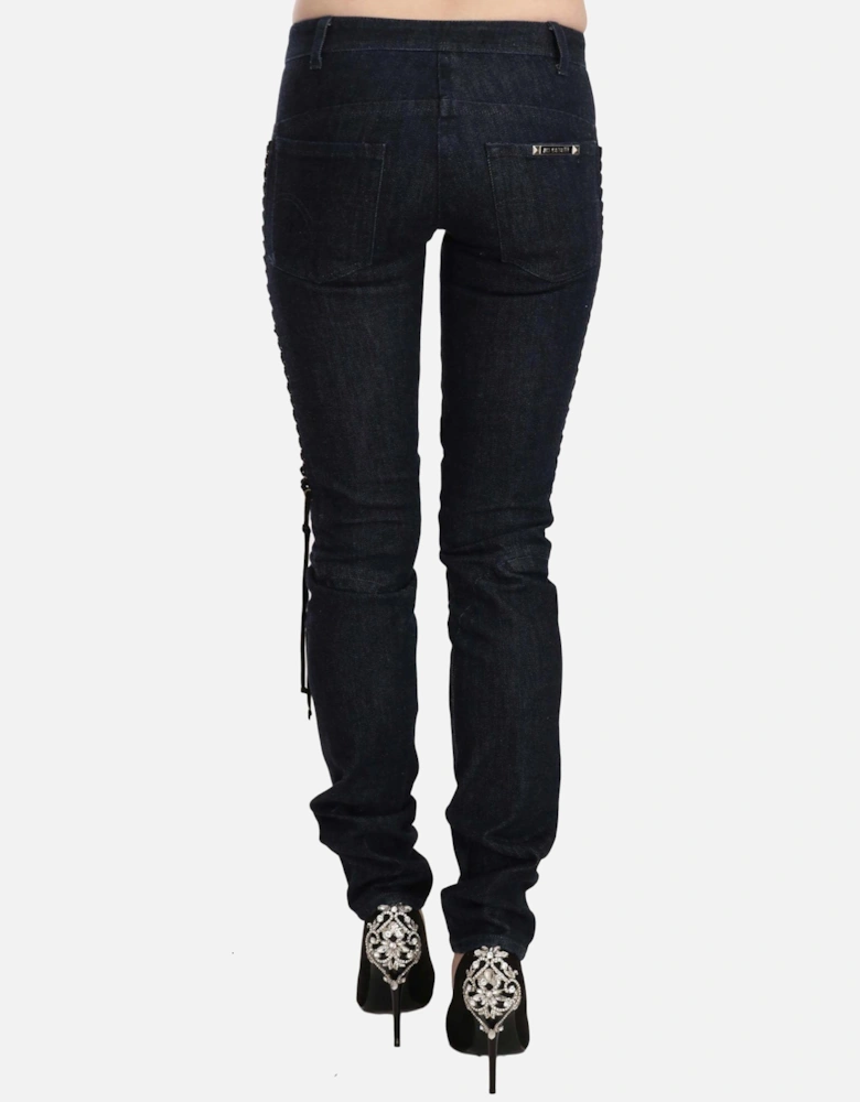 LaceUp Detail Skinny Jeans PAN70321 Women - Black Jeans