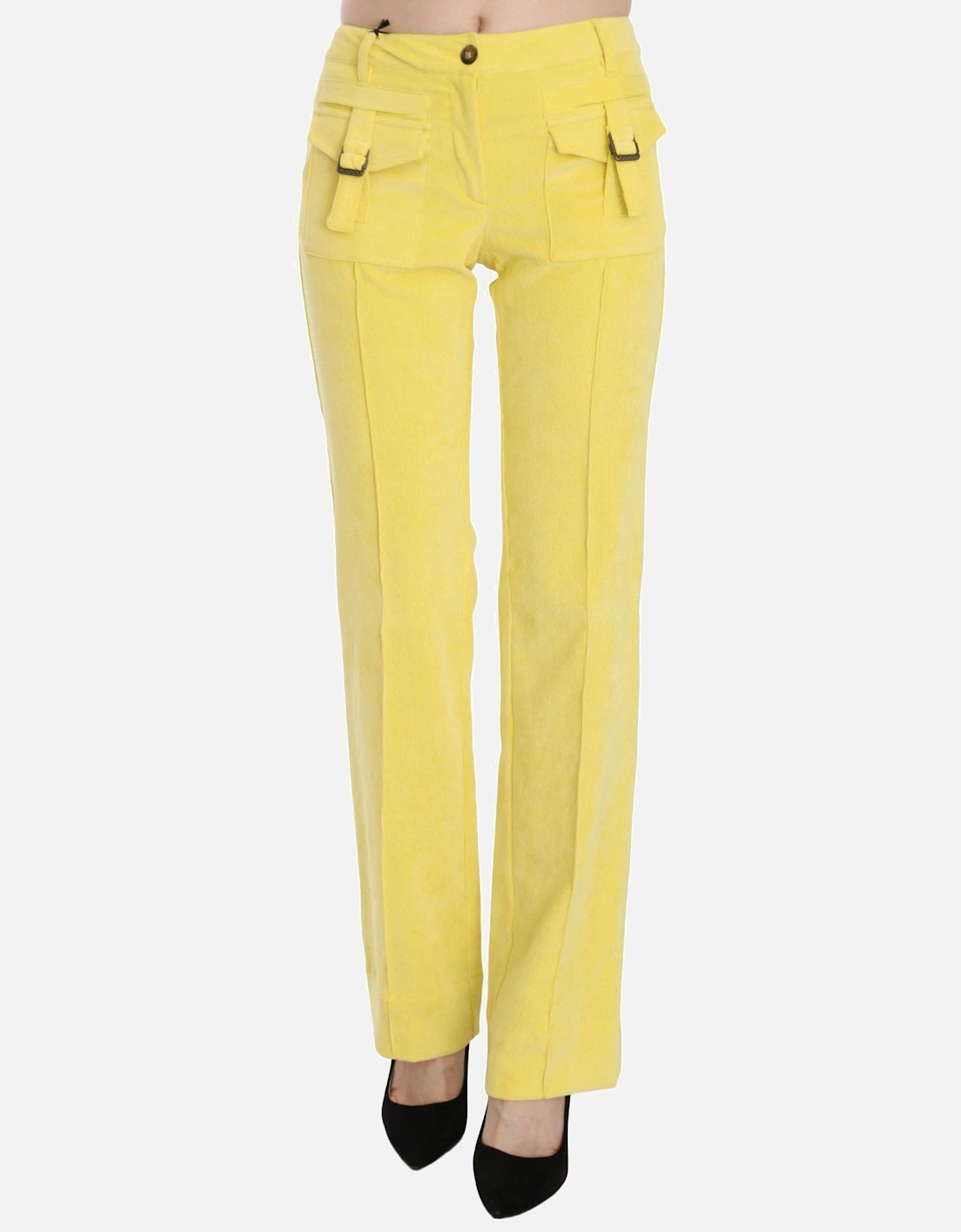 Casual Corduroy Pants Yellow Women Jeans, 5 of 4