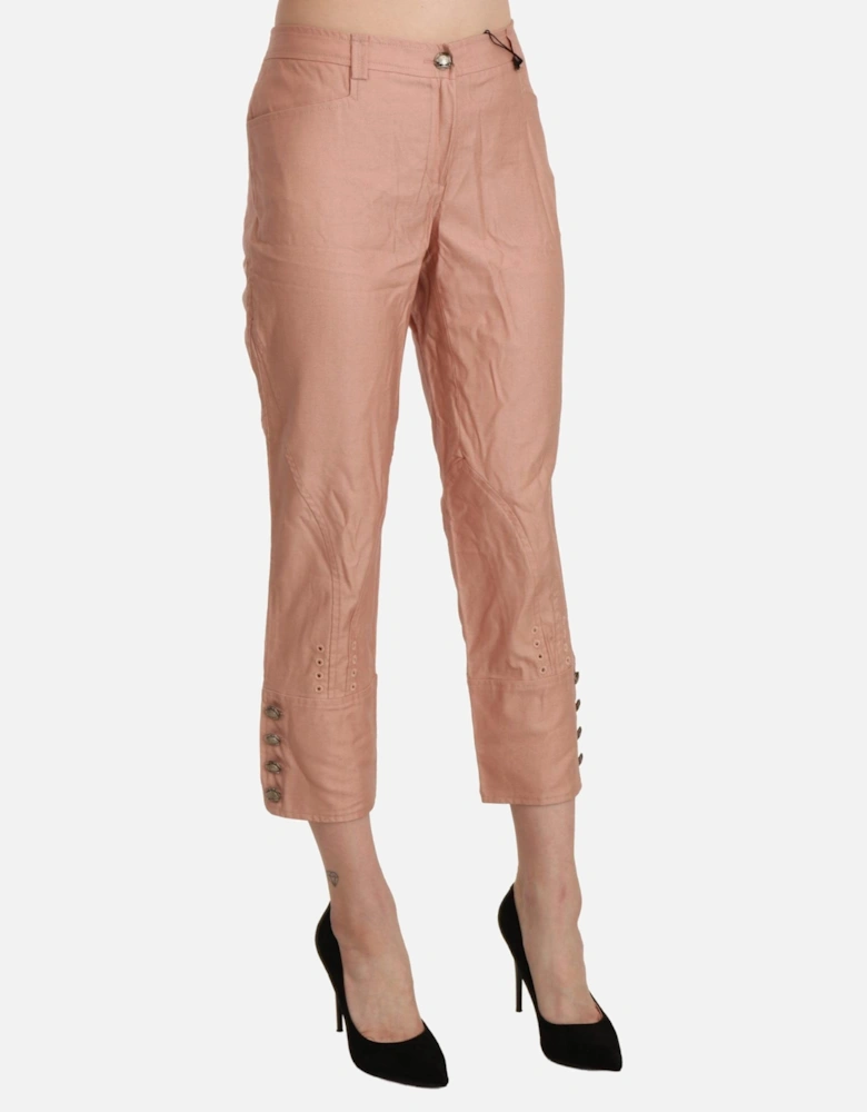 Cropped Pants Casual Style Women - Pink Jeans