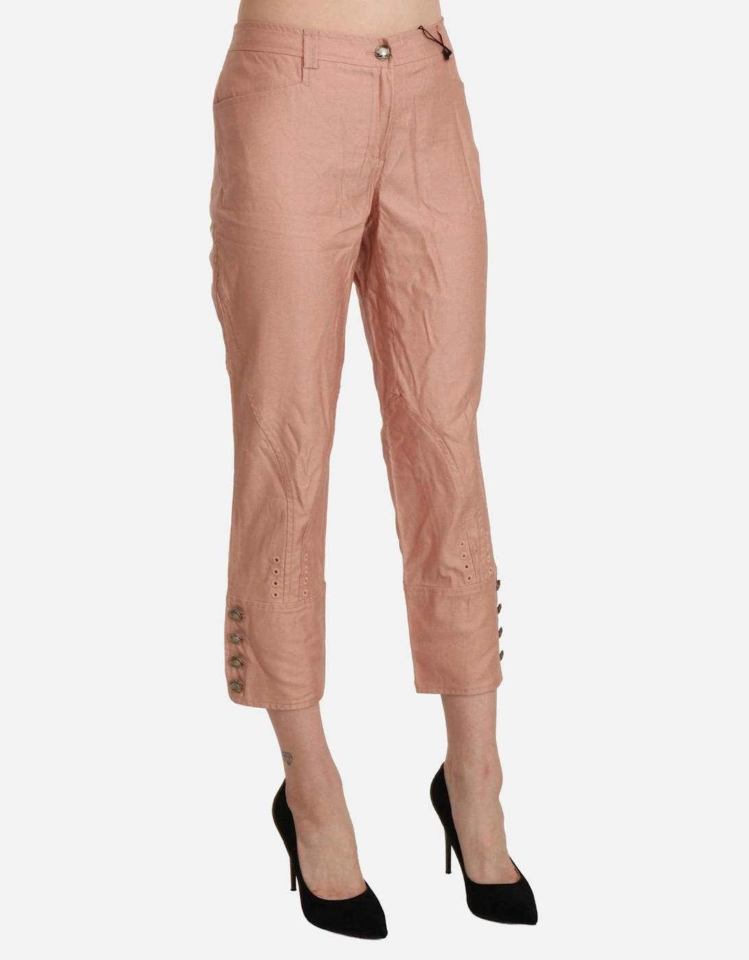 Cropped Pants Casual Style Women - Pink Jeans
