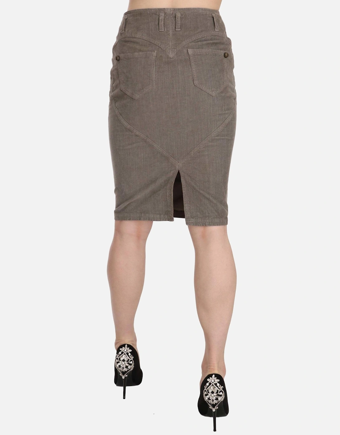 Corduroy Pencil Skirt Women - Gray
