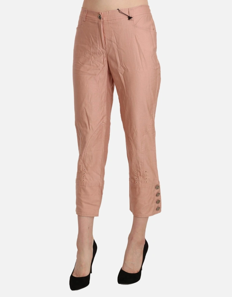 Cropped Pants Casual Style Women - Pink Jeans