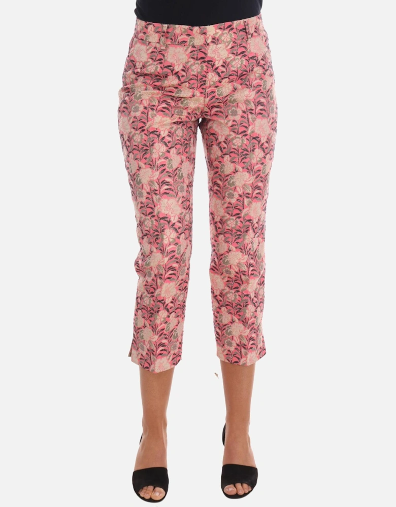 Floral Cropped Trousers Classic Fit Women - Multicolor Jeans