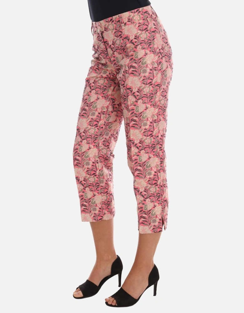 Floral Cropped Trousers Classic Fit Women - Multicolor Jeans