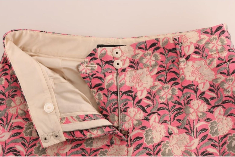Floral Cropped Trousers Classic Fit Women - Multicolor Jeans
