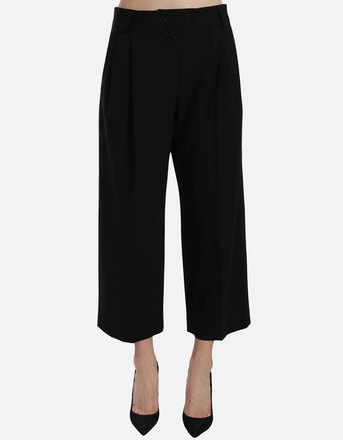Dolce Gabbana Culottes Pleated Wool Pants Women - Black Jeans, 5 of 4