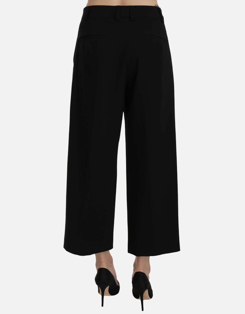 Dolce Gabbana Culottes Pleated Wool Pants Women - Black Jeans