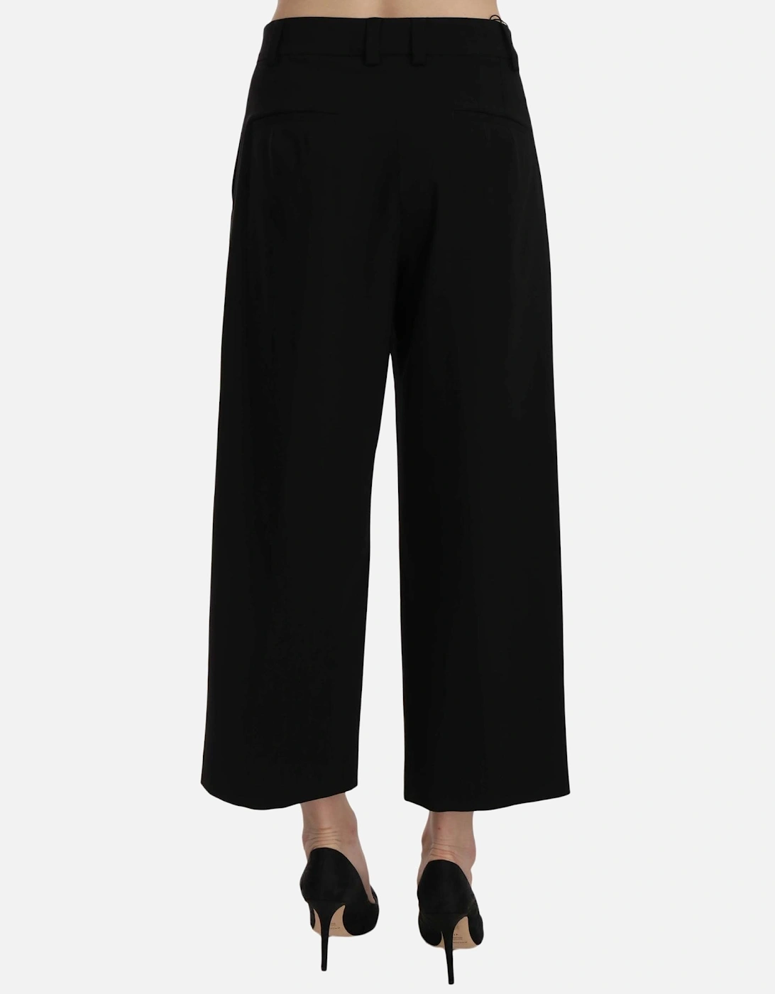 Dolce Gabbana Culottes Pleated Wool Pants Women - Black Jeans