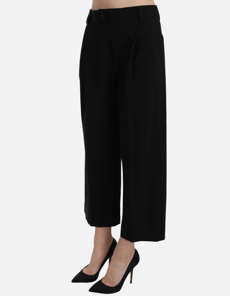 Dolce Gabbana Culottes Pleated Wool Pants Women - Black Jeans