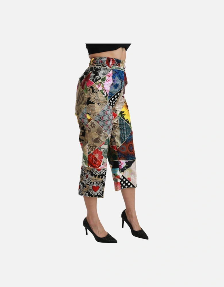 Dolce Gabbana Patchwork Trousers Cropped Style Women - Multicolor