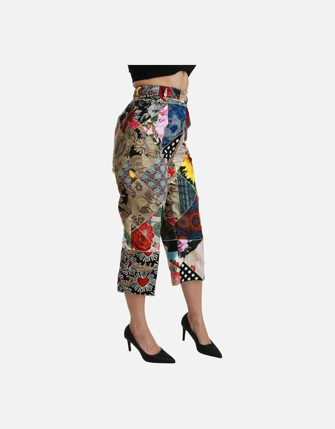 Dolce Gabbana Patchwork Trousers Cropped Style Women - Multicolor
