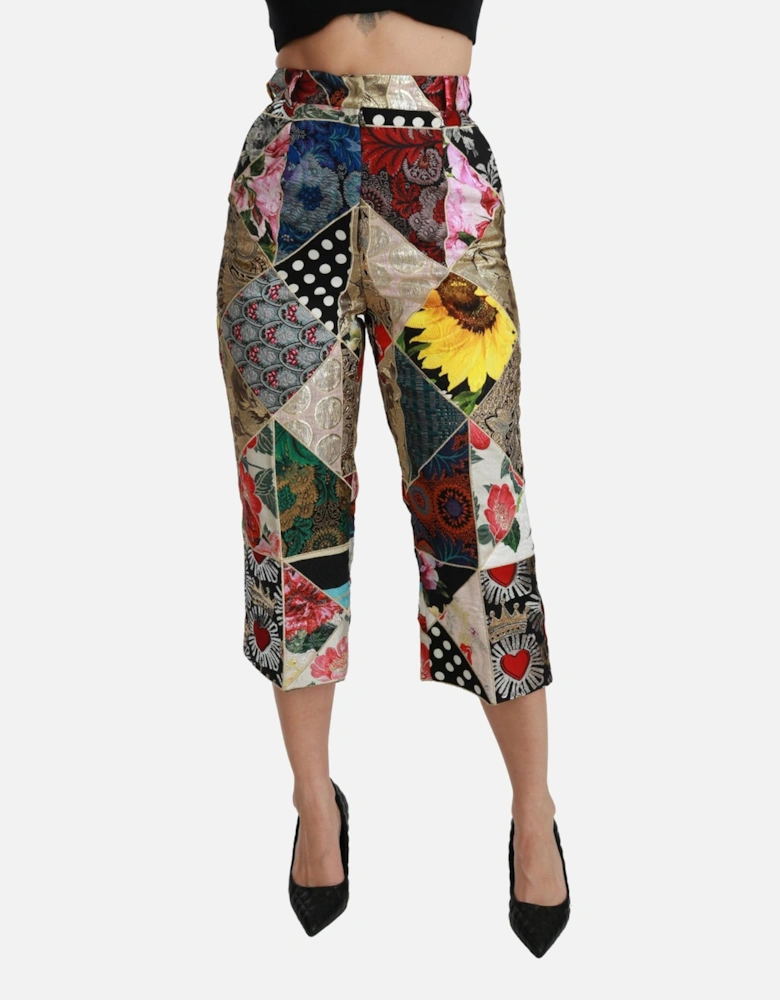 Dolce Gabbana Patchwork Trousers Cropped Style Women - Multicolor