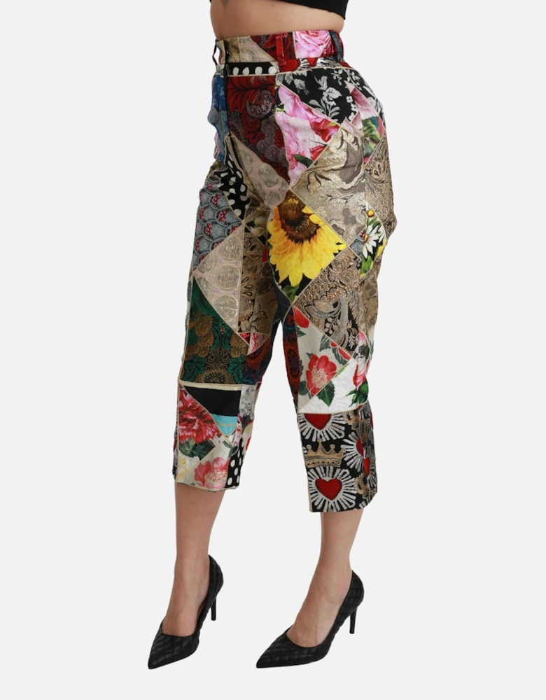 Dolce Gabbana Patchwork Trousers Cropped Style Women - Multicolor