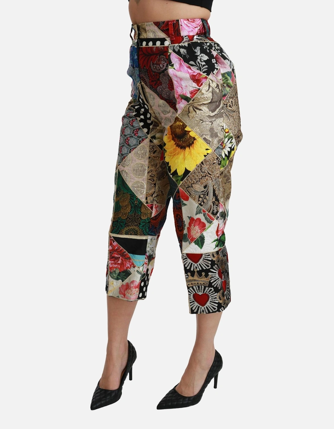 Dolce Gabbana Patchwork Trousers Cropped Style Women - Multicolor