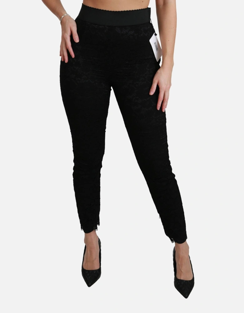 Lace Trousers Fitted Style Women - Black Jeans