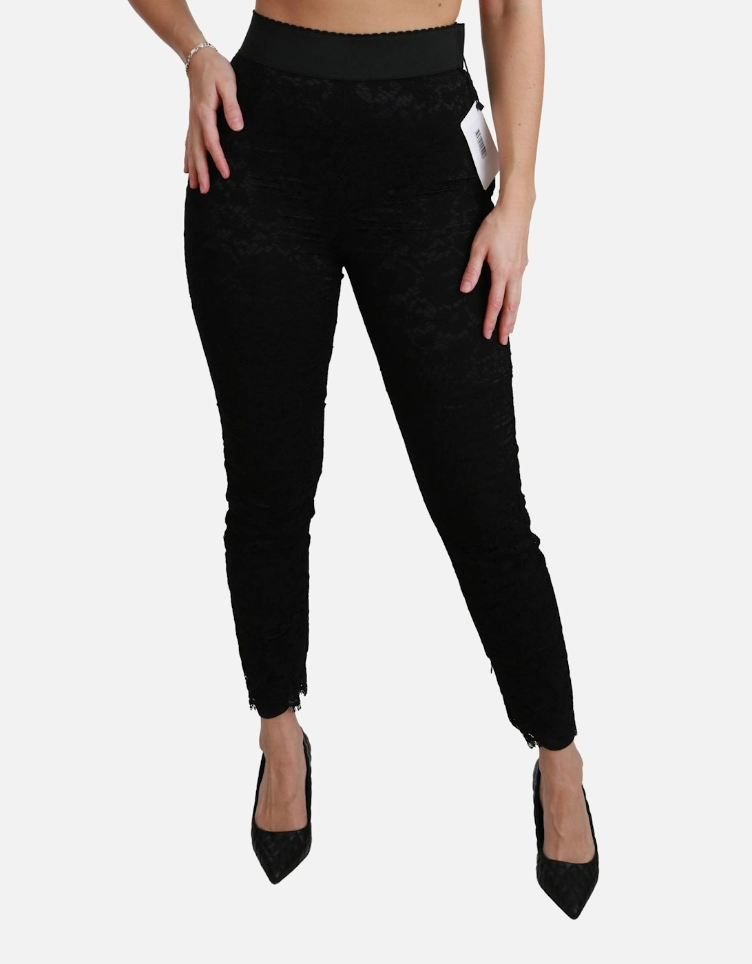 Lace Trousers Fitted Style Women - Black Jeans