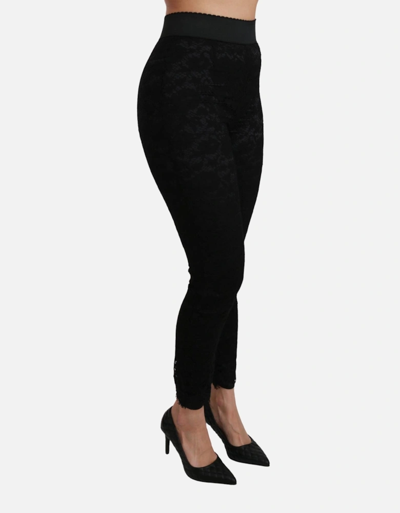 Lace Trousers Fitted Style Women - Black Jeans