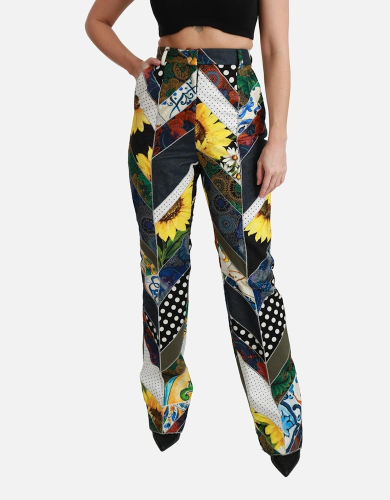 Dolce Gabbana Sunflower Patchwork Trousers Women - Multicolor Jeans