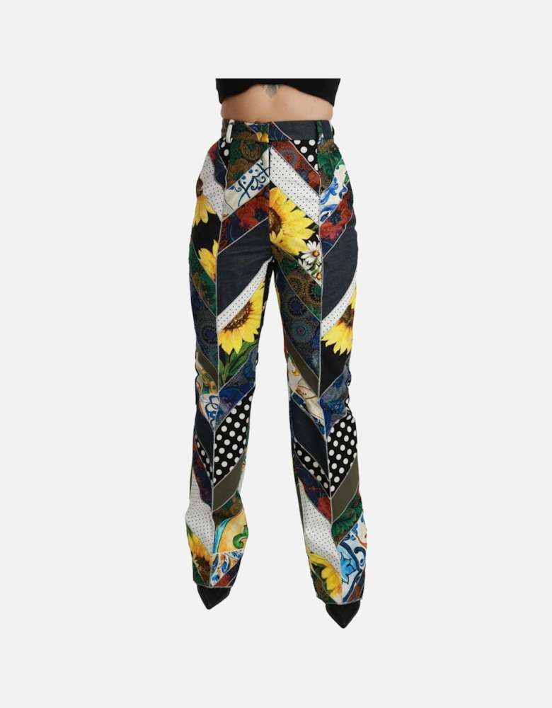 Dolce Gabbana Sunflower Patchwork Trousers Women - Multicolor Jeans