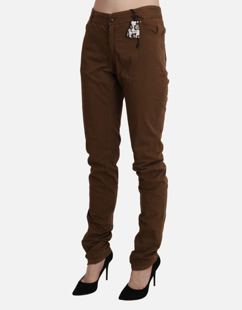 PAN71138 Brown Pants Women Jeans