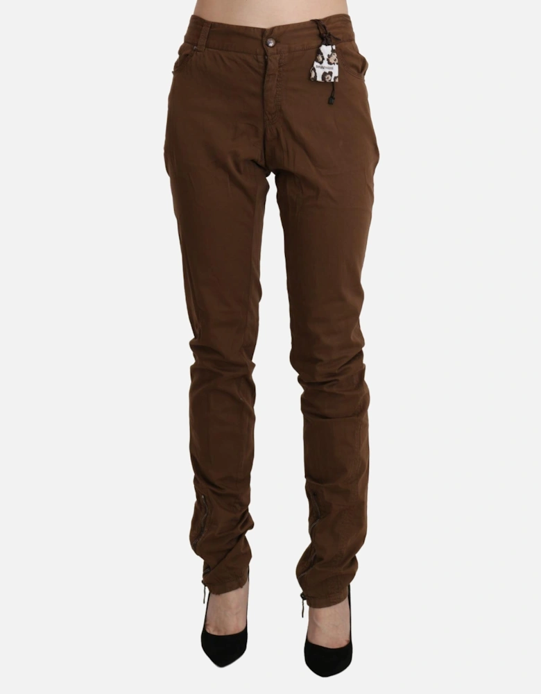 PAN71138 Brown Pants Women Jeans