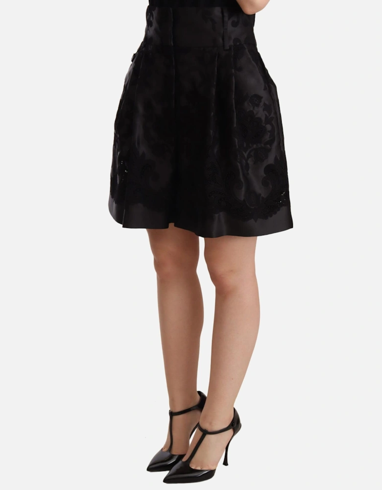 Dolce Gabbana Shorts Floral Embroidery Women - Black