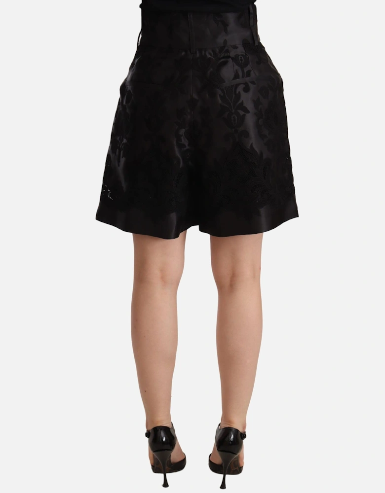Dolce Gabbana Shorts Floral Embroidery Women - Black