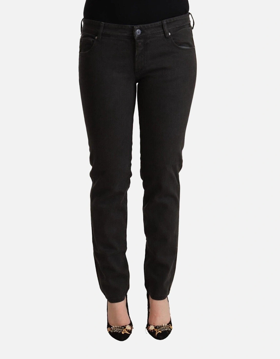 Low Waist Skinny Denim Jeans Women - Black Jeans, 4 of 3