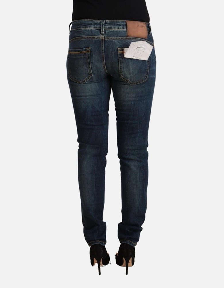 Slim Fit Low Waist Denim Jeans Women - Blue Jeans