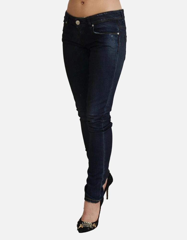 Low Waist Slim Fit Denim Jeans Women - Blue Jeans