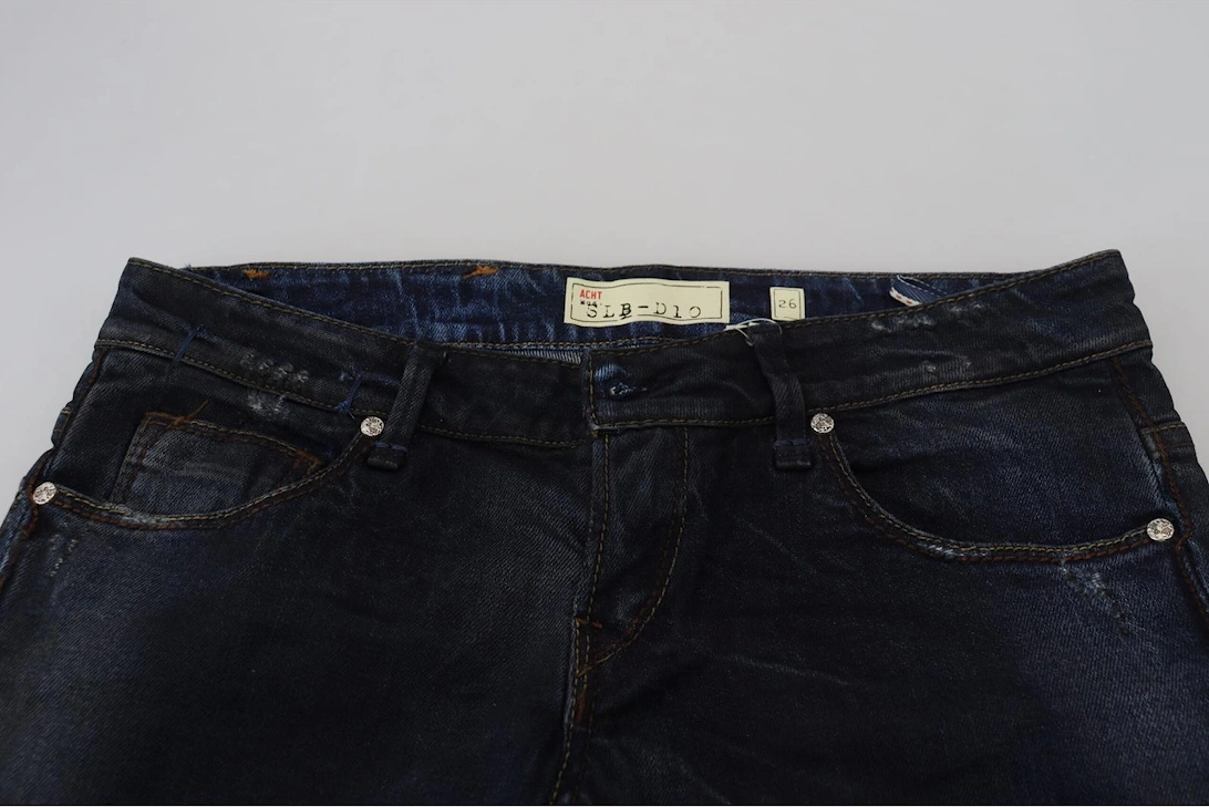 Low Waist Slim Fit Denim Jeans Women - Blue Jeans