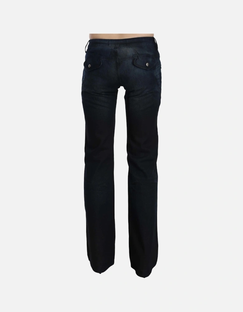 PAN70375 Heart Detail Flared Jeans Women - Blue Jeans