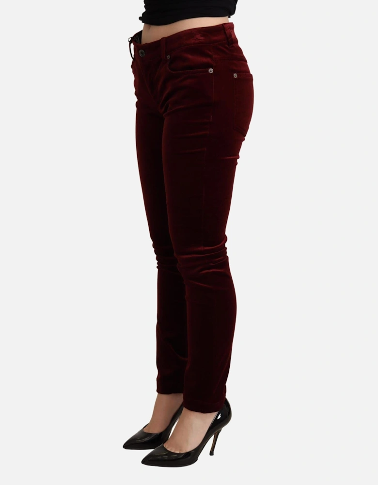 Velvet TrousersBurgundy Women - Red Jeans