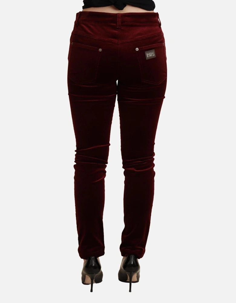 Velvet TrousersBurgundy Women - Red Jeans