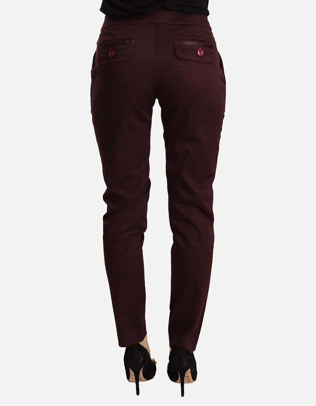 Burgundy SlimStraight Pants Women - Brown Jeans
