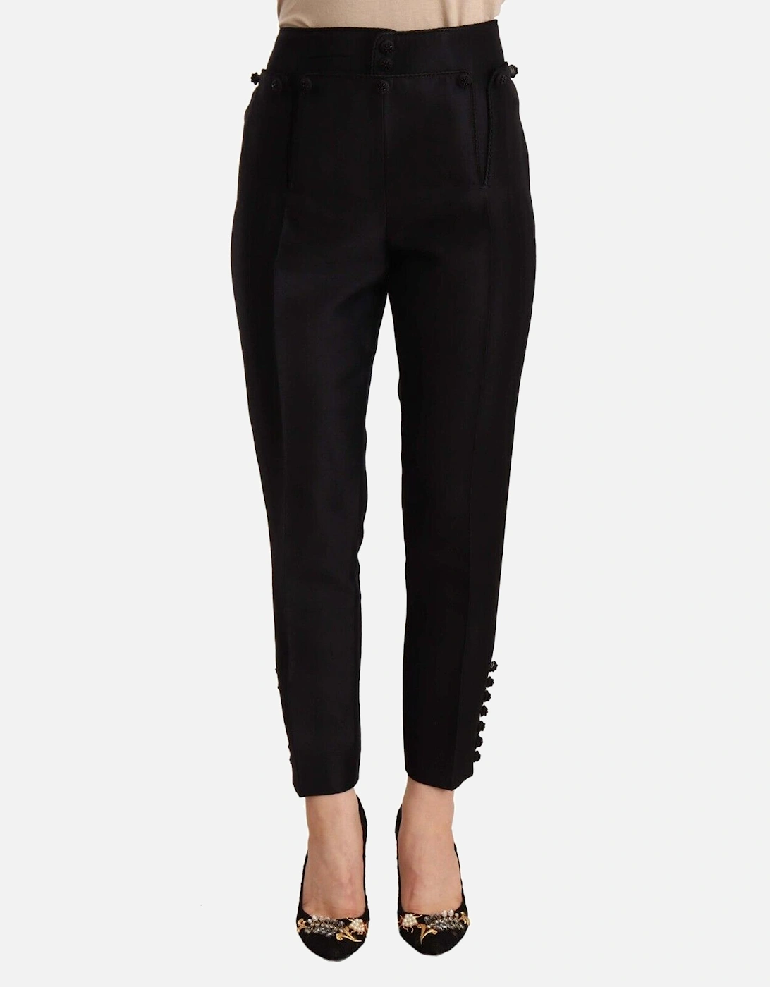 Cropped Trousers Women - Black Jeans, 4 of 3