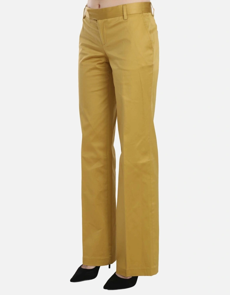 Mid Waist Straight Formal Pants Women - Yellow Jeans