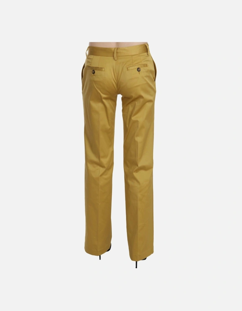 Mid Waist Straight Formal Pants Women - Yellow Jeans