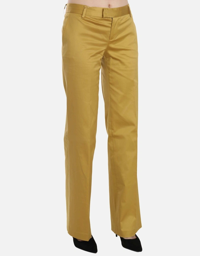 Mid Waist Straight Formal Pants Women - Yellow Jeans