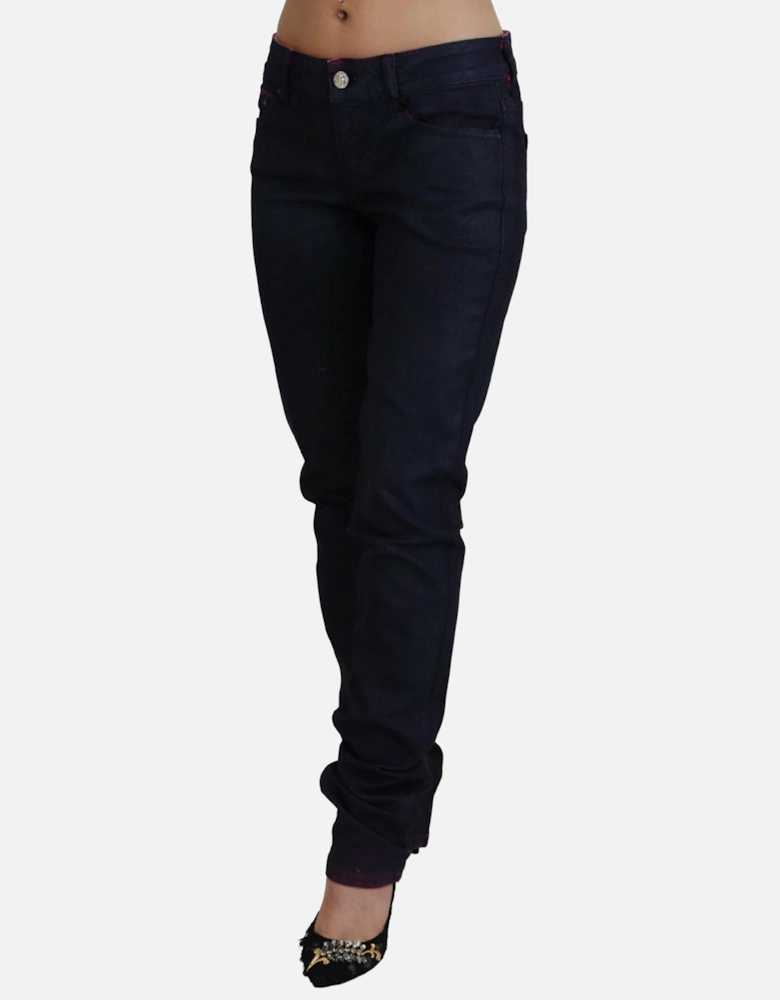 Cavalli Coated Skinny Jeans Navy Women - Black Jeans