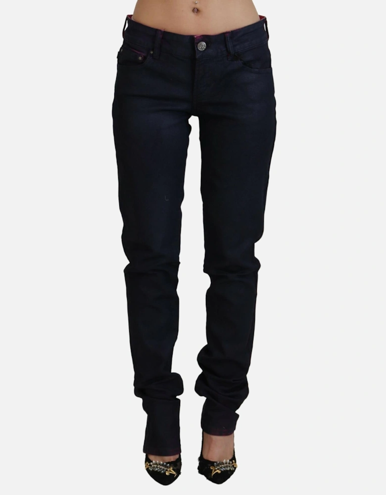 Cavalli Coated Skinny Jeans Navy Women - Black Jeans