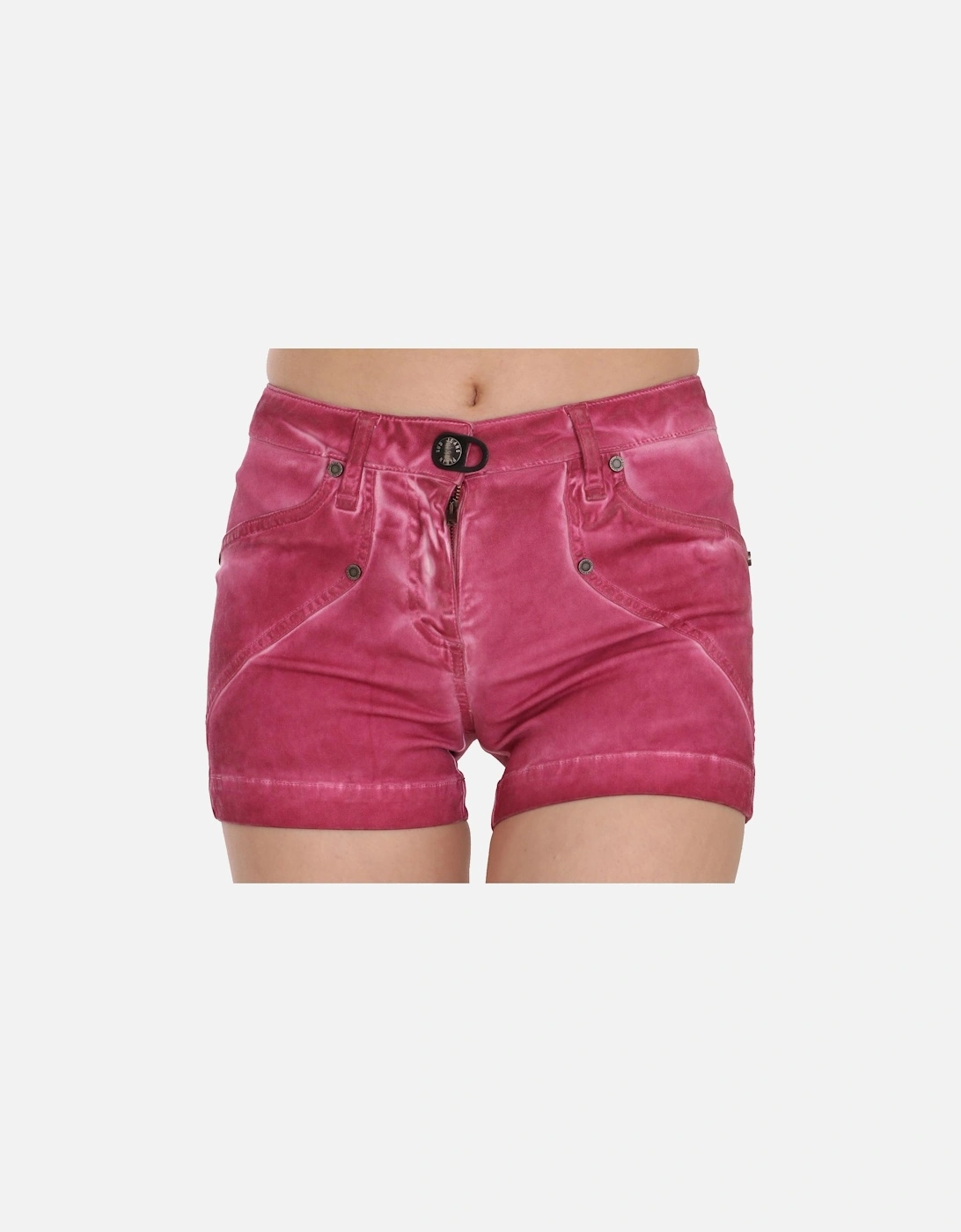 PAN70241 Pink Denim Shorts Women, 5 of 4