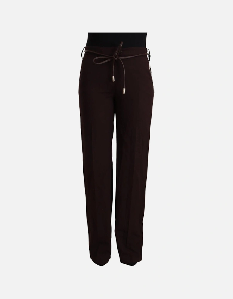 PAN72124 Brown Straight Leg Pants Women - Black Jeans